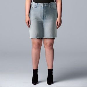 Simply Vera Vera Wang Plus Size High-Waisted 7" Denim Shorts